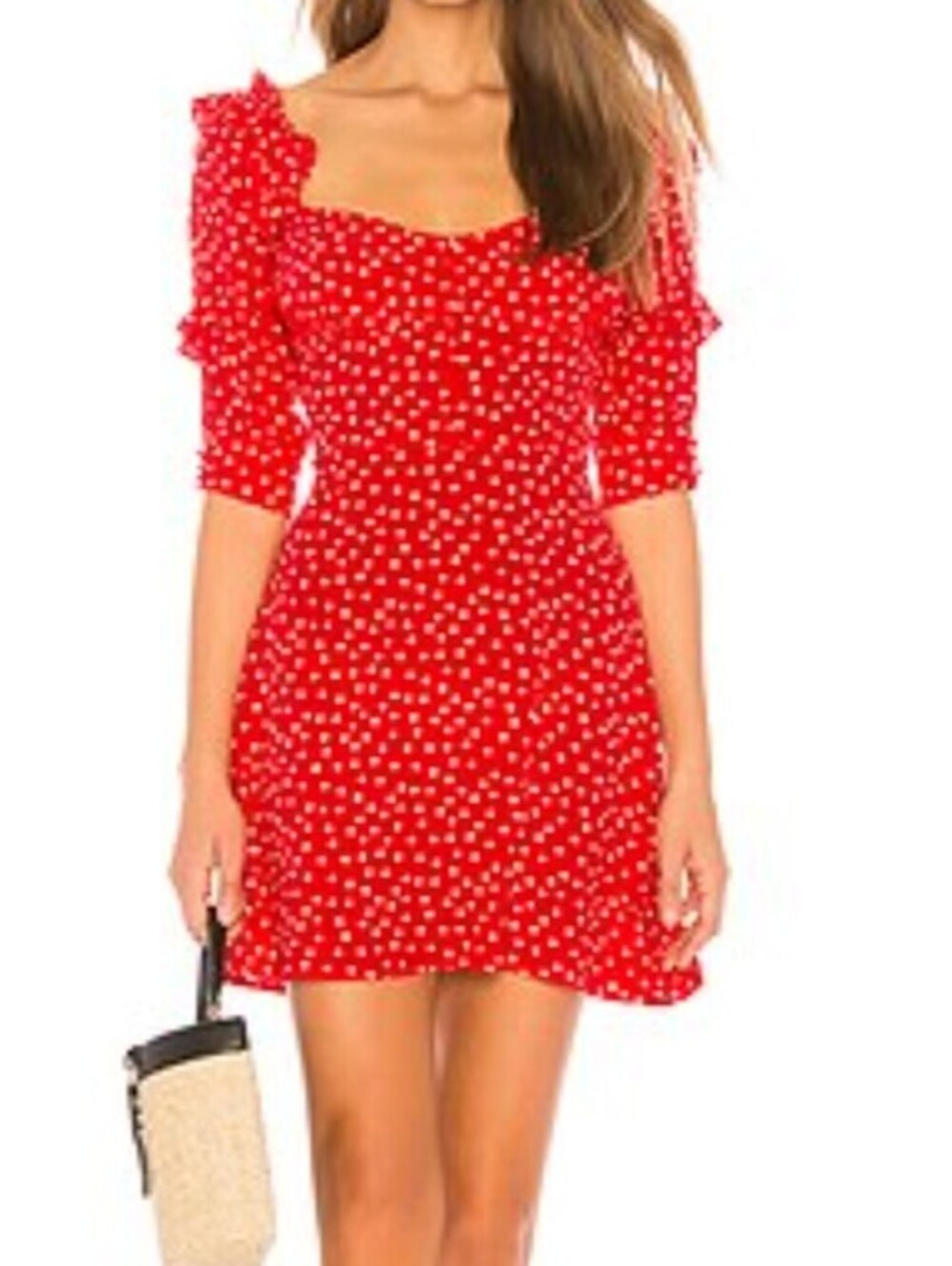 FOR LOVE AND LEMONS red floral short sleeve dress sz XS